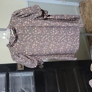 #42 NWOT Les Amis Floral Puff Sleeve Top Keyhole In Back Women Size S,L